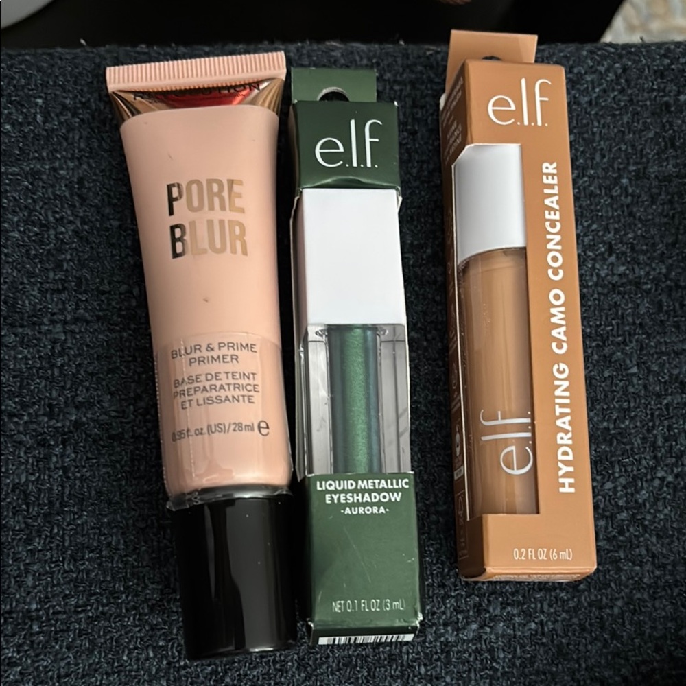 Hydrating Camo Concealer, Revolution Blur, Liquid Metallic Aurora Eyeshadow GWP